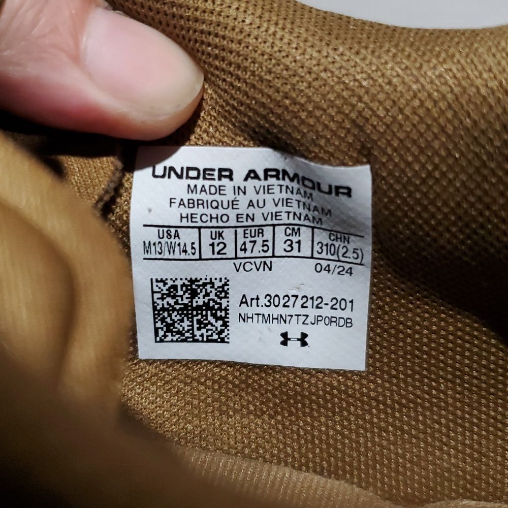 Under Armour Fat Tire Vebtire Pro HOVR Shoes In Brown Size 13 - Picture 13 of 13